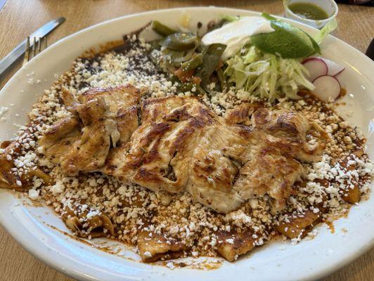 Chicken enchiladas.