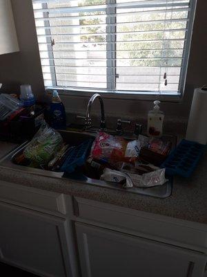 Without asking slung everything in the sink f,ing ridiculous.