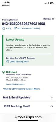 A tracking number