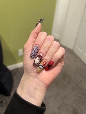 Russian manicure and custom hand-painted nail designs