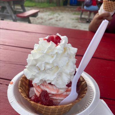 Strawberry Sundae waffle cone