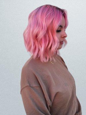 Loving this vivid pink on a cute A-line cut