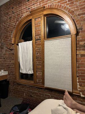 Used a towel to try to cover the window