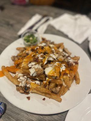 Loaded fries with added chicken