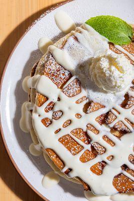Orange Cinnamon Roll Pancakes