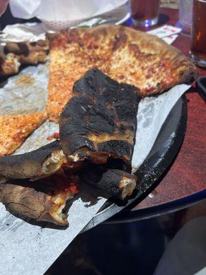 Burnt pizza