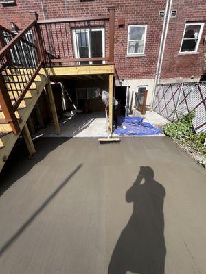 Concrete and wood deck