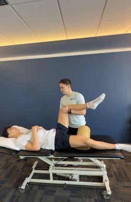 Hands-on manual therapy to address specific issues of stiffness in the body.