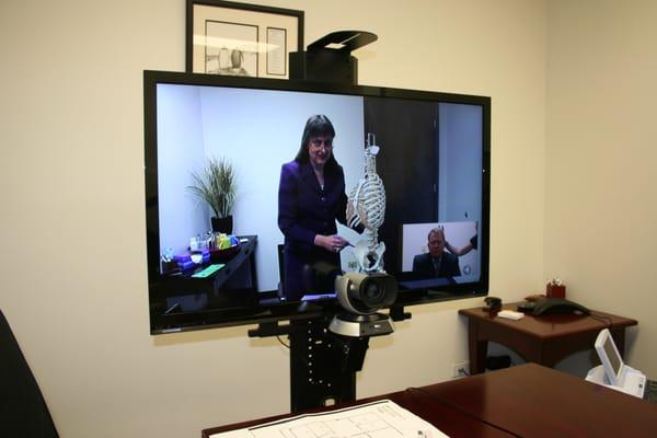 Example of a video conference deposition of an expert witness