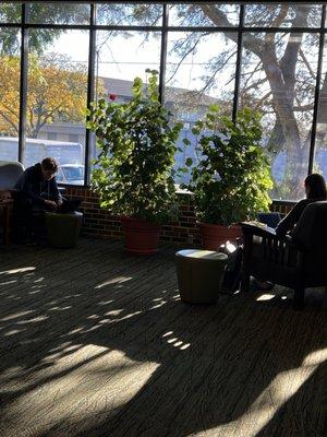 Reading area by the big windows