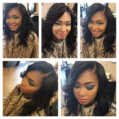 Prom hair and makeup, sewin and curls