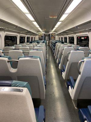 Best time to be beach bound; train is empty