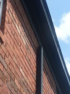 Some of the work from one of their renovated buildings. The roof around our unit drains about as well as you'd expect from this.