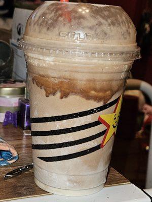 Separated chocolate shake. The whipped cream was no longer whipped...