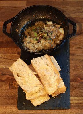 Focaccia with Warm Reggiano Parmigiano and Roasted Garlic Confit