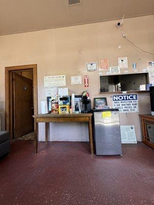 Waiting room with k-cup coffee machine