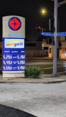 Gas prices as of 4-21-22