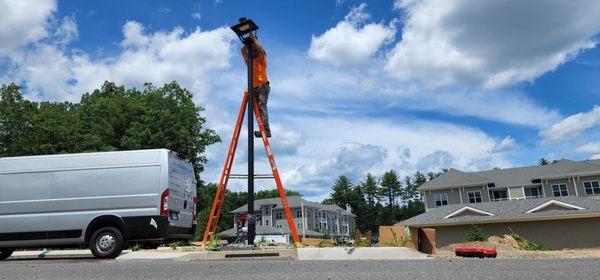 Street Lights being installed