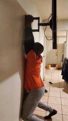 TV Mounting This Picture Is Proof That If We Mount Your TV, Its Hung Forever Because "We Always Find The Studs".