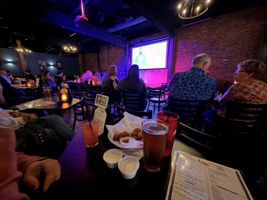 View of the stage from Table E3