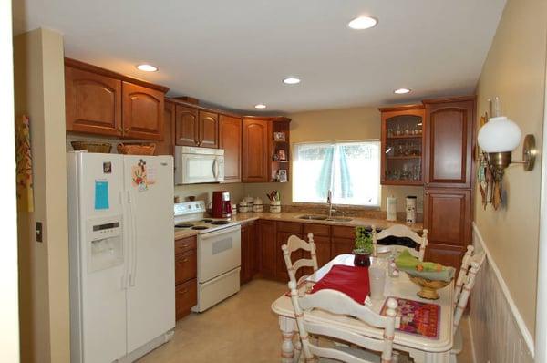 Cherry cabinetry, granite counters