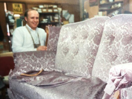 Couch he did & delivered to my house for Vic's birthday, '92. He died same day/month as my mother, both died of cancer. RIP