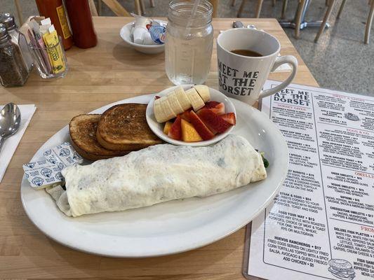 Veggie omelette sub egg whites add turkey bacon