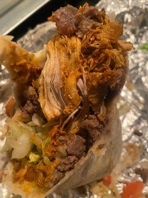 Had to take all my chicken out of burrito just to eat it.