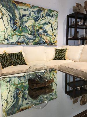 I just want to put a Japanese fighting fish in this bowl! What a place! Everything is customizable when it comes to size, fabrics, etc! Wow