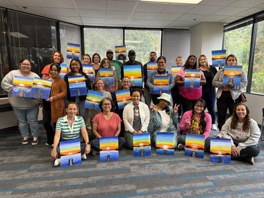 Team-building paint event