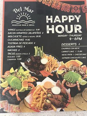 Happy Hour food Menu