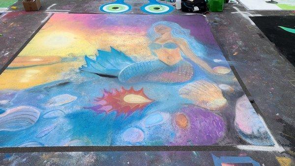 D' mermaid Lake Worth 31st Annual Street Painting Festival Saturday Feb 22, 2025