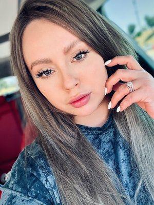 Viv is working on saving my hair from someone else's horrific work .