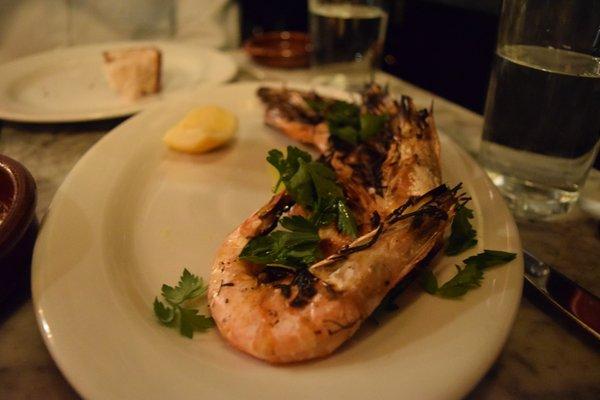 Gambas a la plancha- Grilled Shrimp with Sea Salt