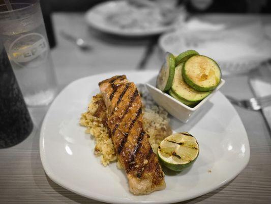 Bourbon pecan salmon with a side of zucchini
