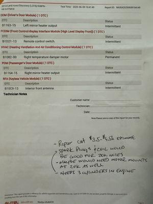 Mechanics diagnostic Report after purchase