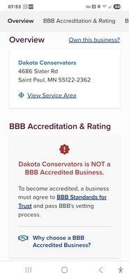 No accredited BBB member. Why?????