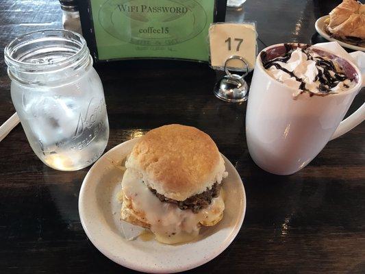 Boudin Egg Cheese biscuit