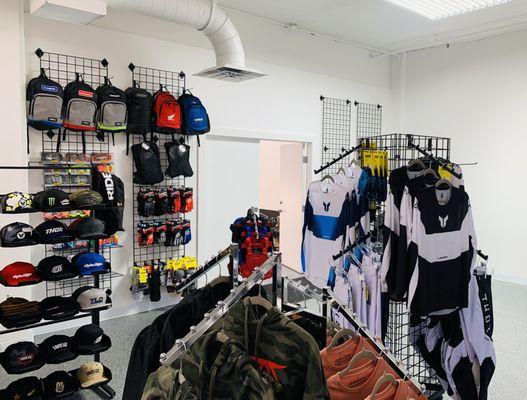 Hats backpacks riding gear