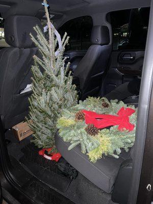 Mini Christmas Tree and wreath.