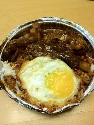 Ribs with egg, red bean and rice