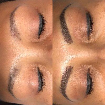 Before and after microblading
