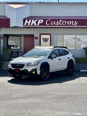 Lifted Subaru Crosstrek Roof Rack and Light Bar Installation