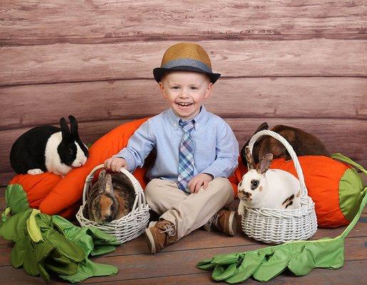 Get pictures with live bunnies every spring before Easter!