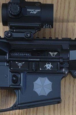 Umbrella logo engraved