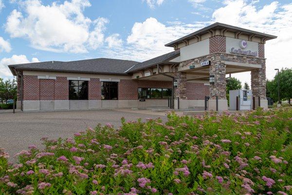 Exterior view of drive-thru and ATM at Brooklyn Park, MN CorTrust Bank location