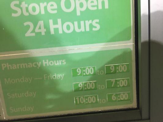 Store Hours (24 Hours)