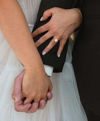 Perfectly blended hands on bride.