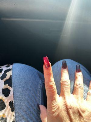 The work of the owner of Natalie's nails in San Jacinto ca.