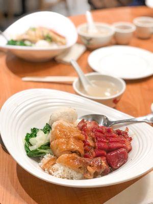 bbq pork & soya chicken rice 叉燒豉油雞飯